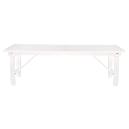 Farmhouse Dining Table 8ft – White Distressed Solid Pine with Folding Legs (Dining Room), Image 6