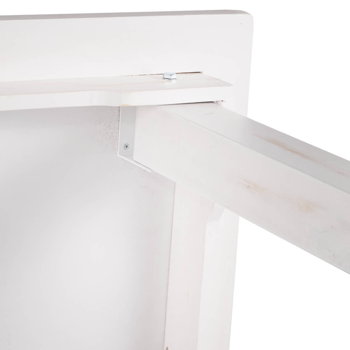 Farmhouse Dining Table 8ft – White Distressed Solid Pine with Folding Legs (Dining Room), Image 10