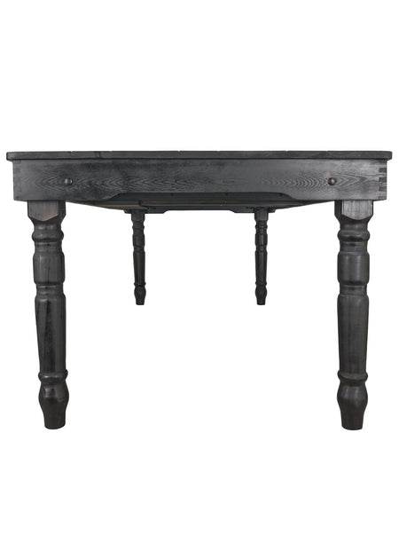 Farmhouse Dining Table 96"x40" Black Fluted-Leg Solid Pine — Dining Room (Seats 8–10), Image 3