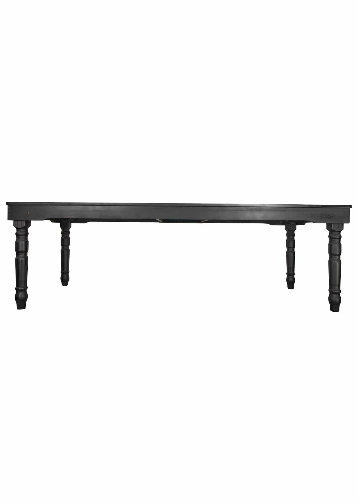 Farmhouse Dining Table 96"x40" Black Fluted-Leg Solid Pine — Dining Room (Seats 8–10), Image 4