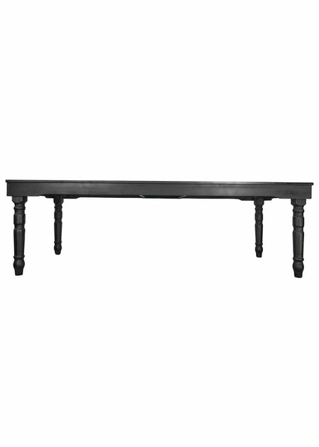 Farmhouse Dining Table 96"x40" Black Fluted-Leg Solid Pine — Dining Room (Seats 8–10), Image 4