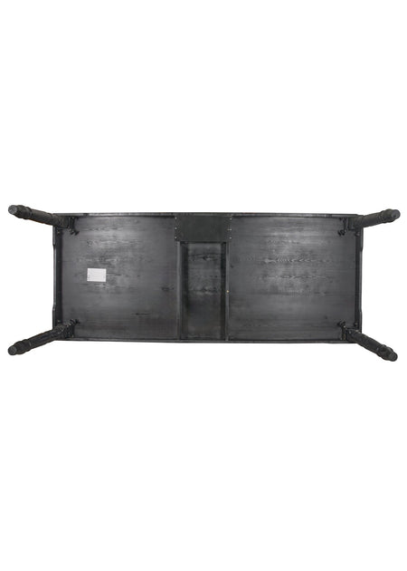 Farmhouse Dining Table 96"x40" Black Fluted-Leg Solid Pine — Dining Room (Seats 8–10), Image 7