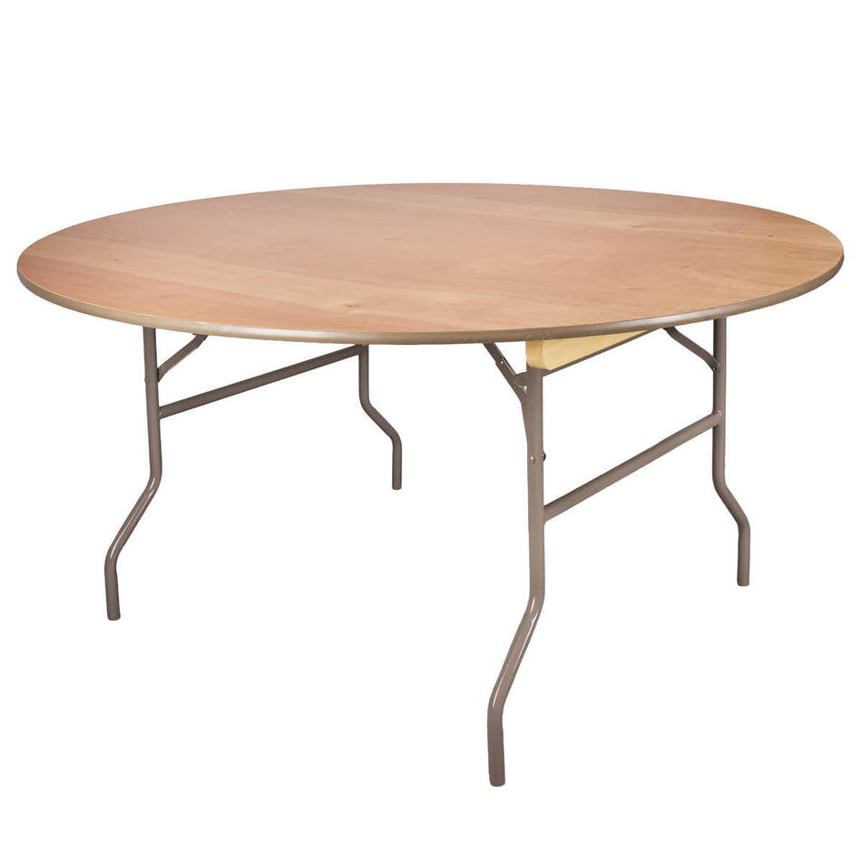 60" Round Vinyl Edge Plywood Folding Banquet Table