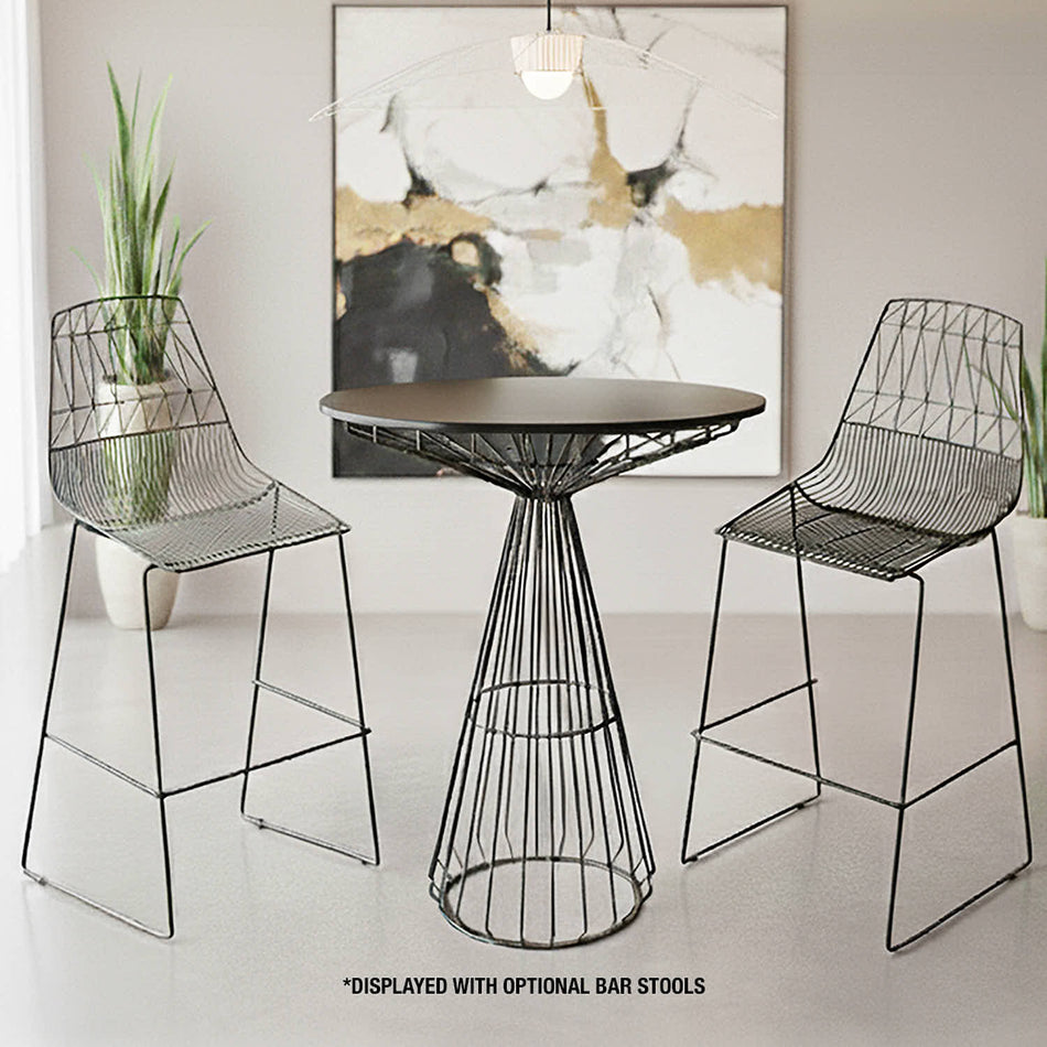 32" Black Base Round Cocktail Table with Black Top