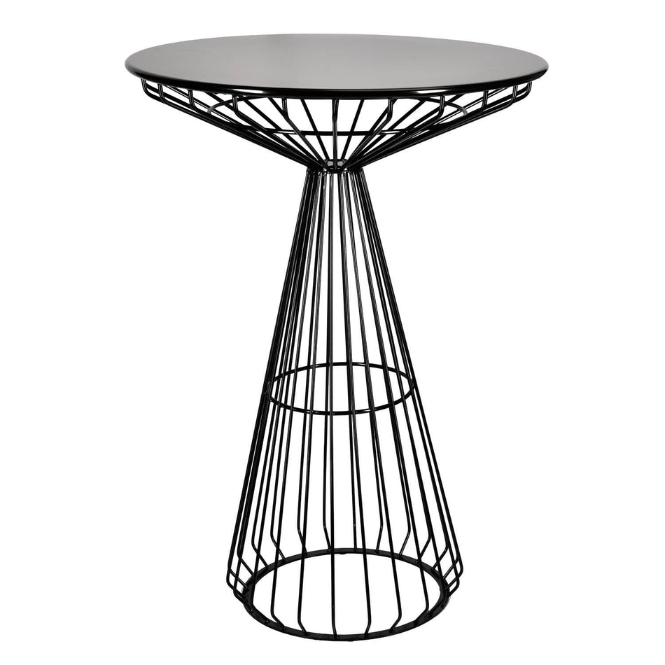 32" Black Base Round Cocktail Table with Black Top