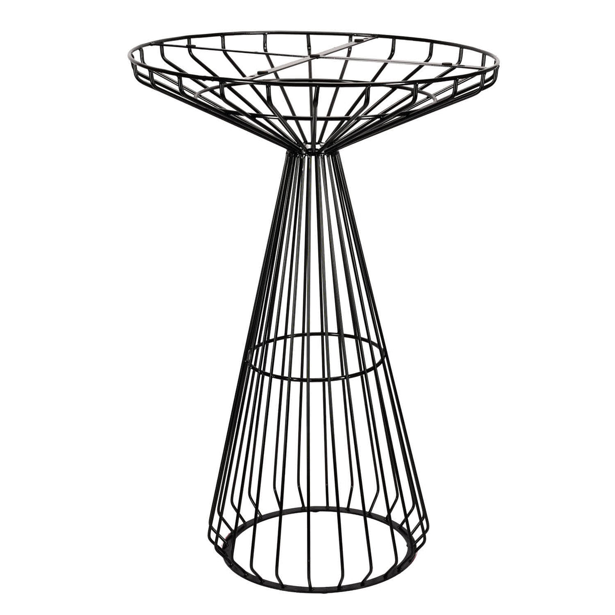 32" Natural Oak Top Round Cocktail Table with Black Base, Image 3