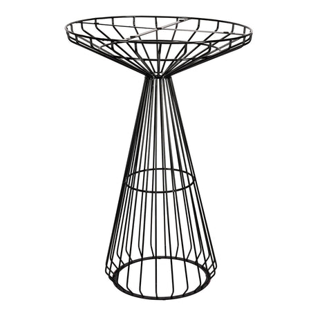 32" Natural Oak Top Round Cocktail Table with Black Base, Image 3