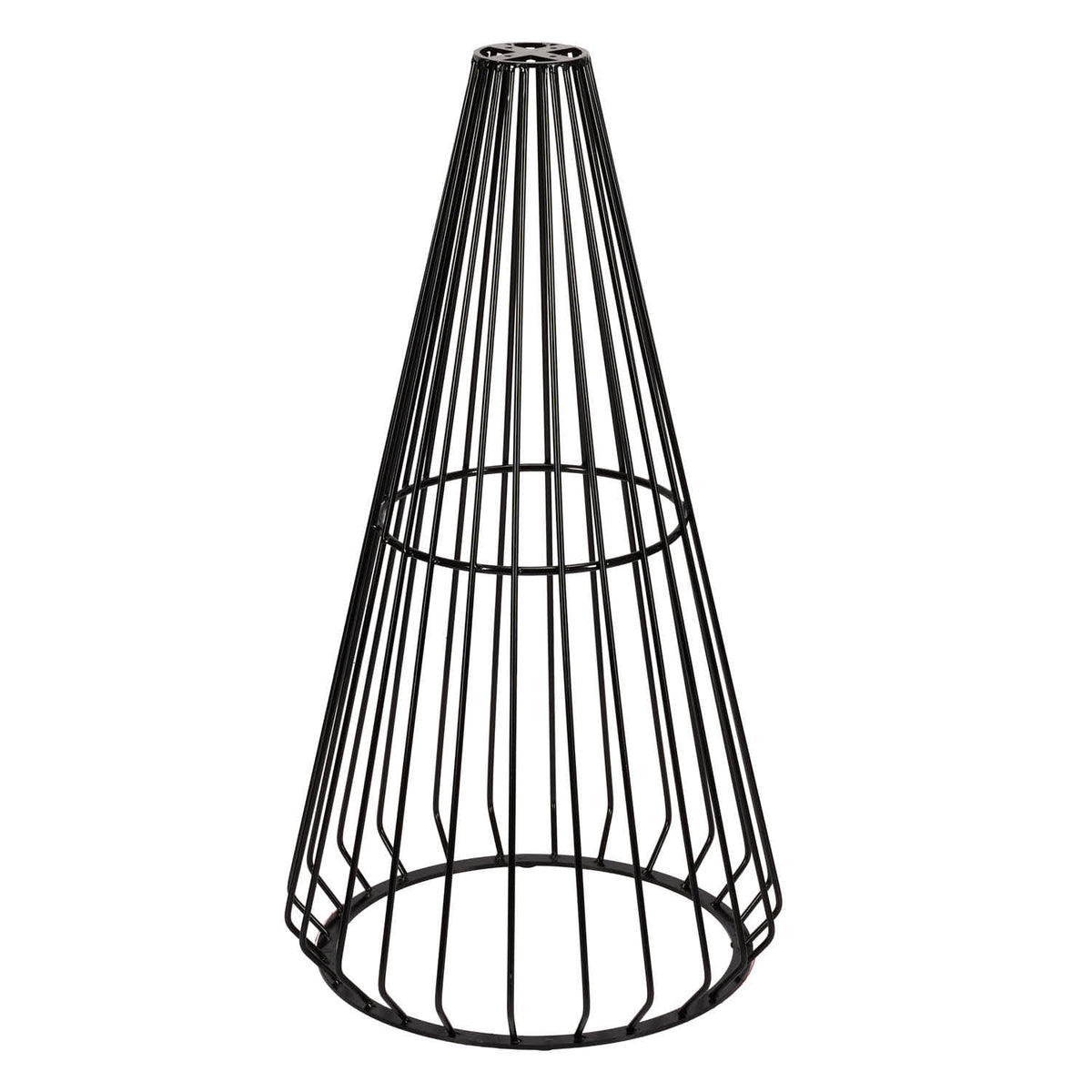 32" Natural Oak Top Round Cocktail Table with Black Base, Image 4