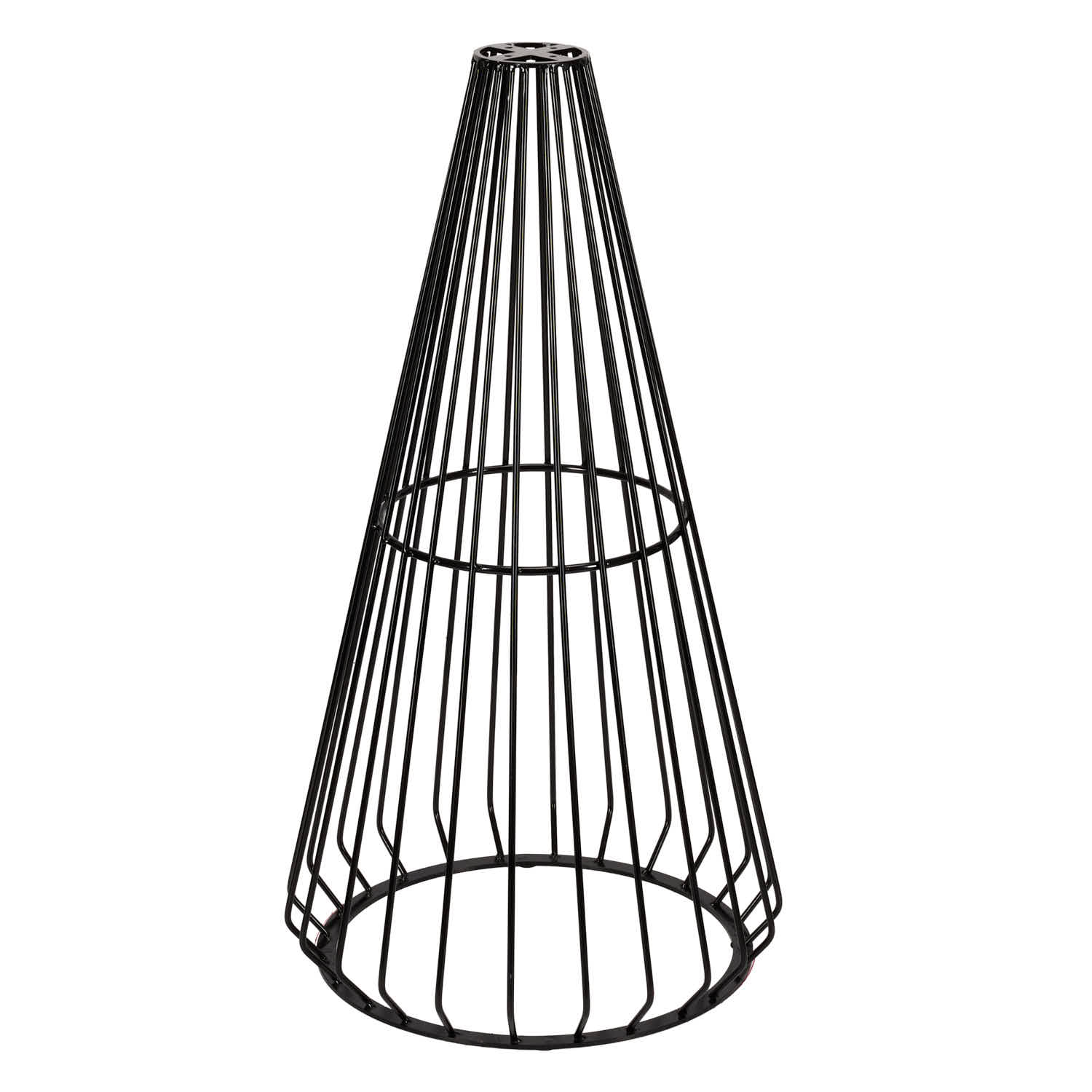 32" Natural Oak Top Round Cocktail Table with Black Base, Image 4