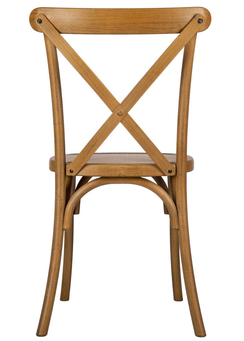 Farmhouse Dining Table Set 96x40" with 10 Cross Back Steel Skeleton Chairs for Kitchen Patio Dining Room, T Legs, Chestnut, Image 8