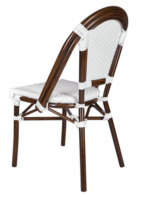 French Bistro 40" Table with Glass Top and 4 Chairs Set, White, Image 7