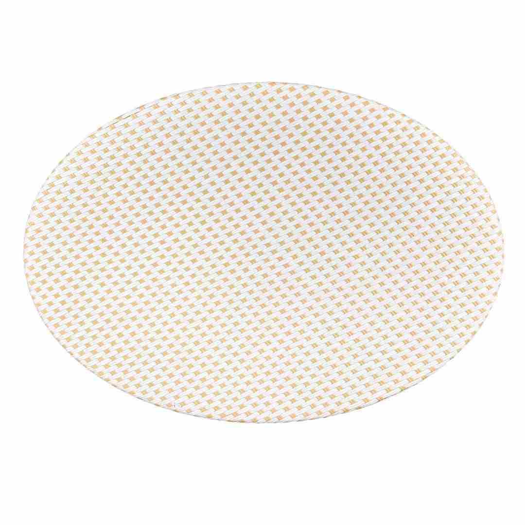 40" Round Glass Top White and Beige Rattan French Bistro Table, Image 5