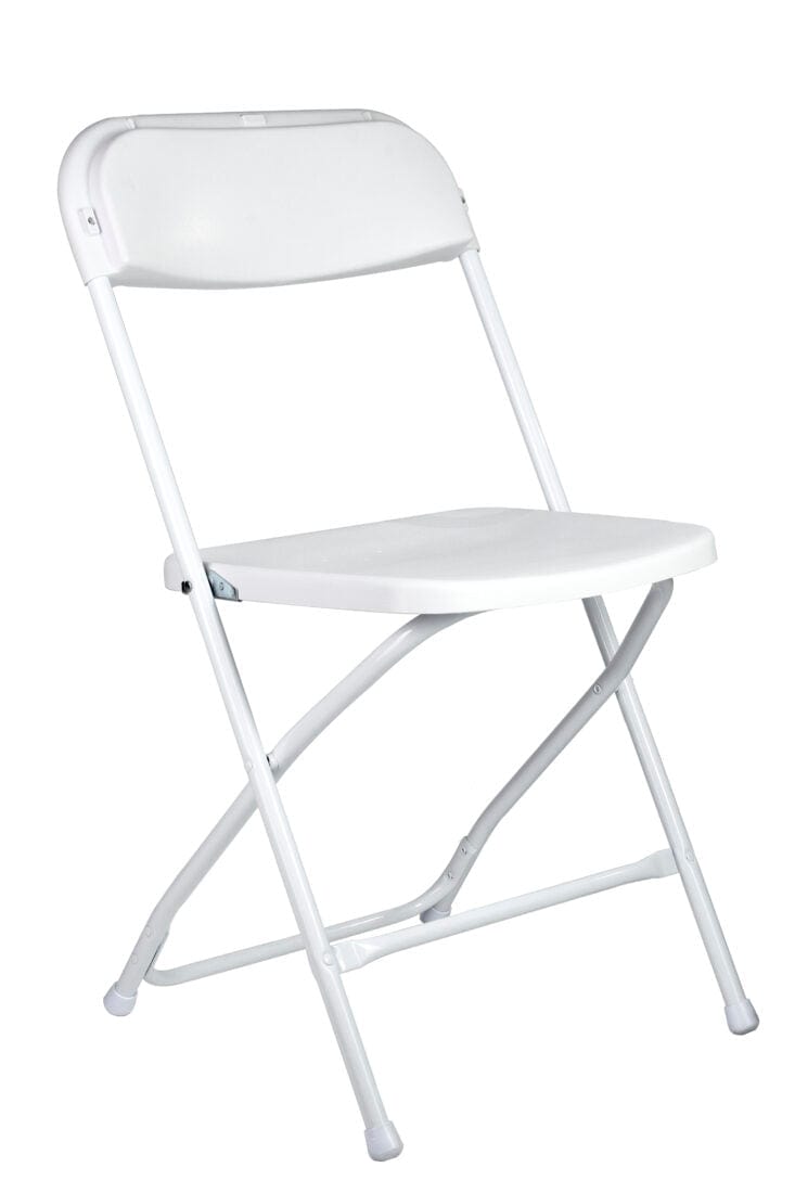 10 Pack White Folding Chair Steel Poly Plastic Stackable for Patio and Events