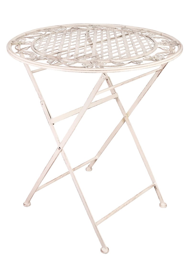 28" Antique White Bistro Table – Round Patio & Balcony Table