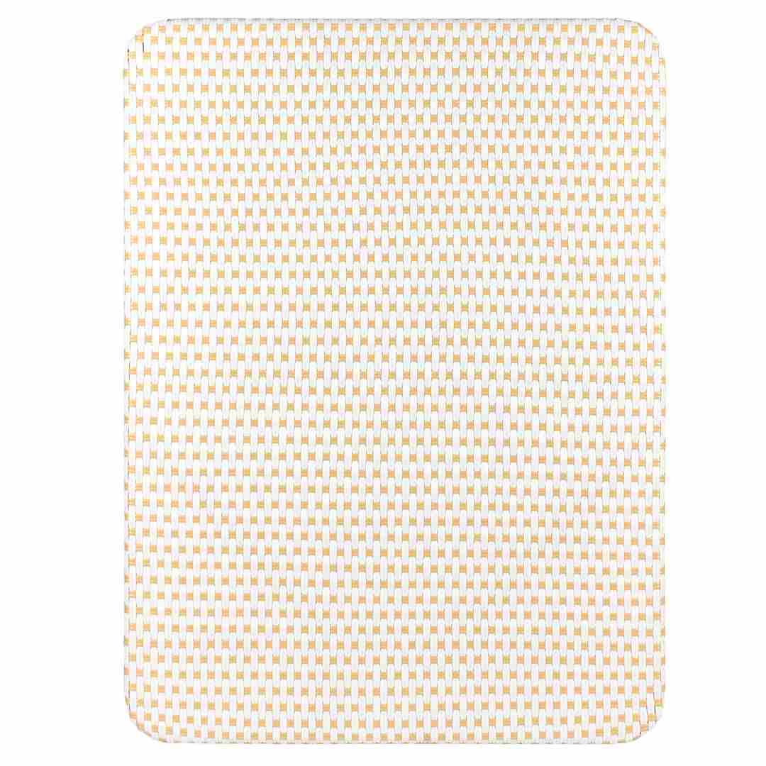 Outdoor Bistro Table 48" x 36" PE Rattan Glass Top — White & Beige | Patio Dining, Image 6