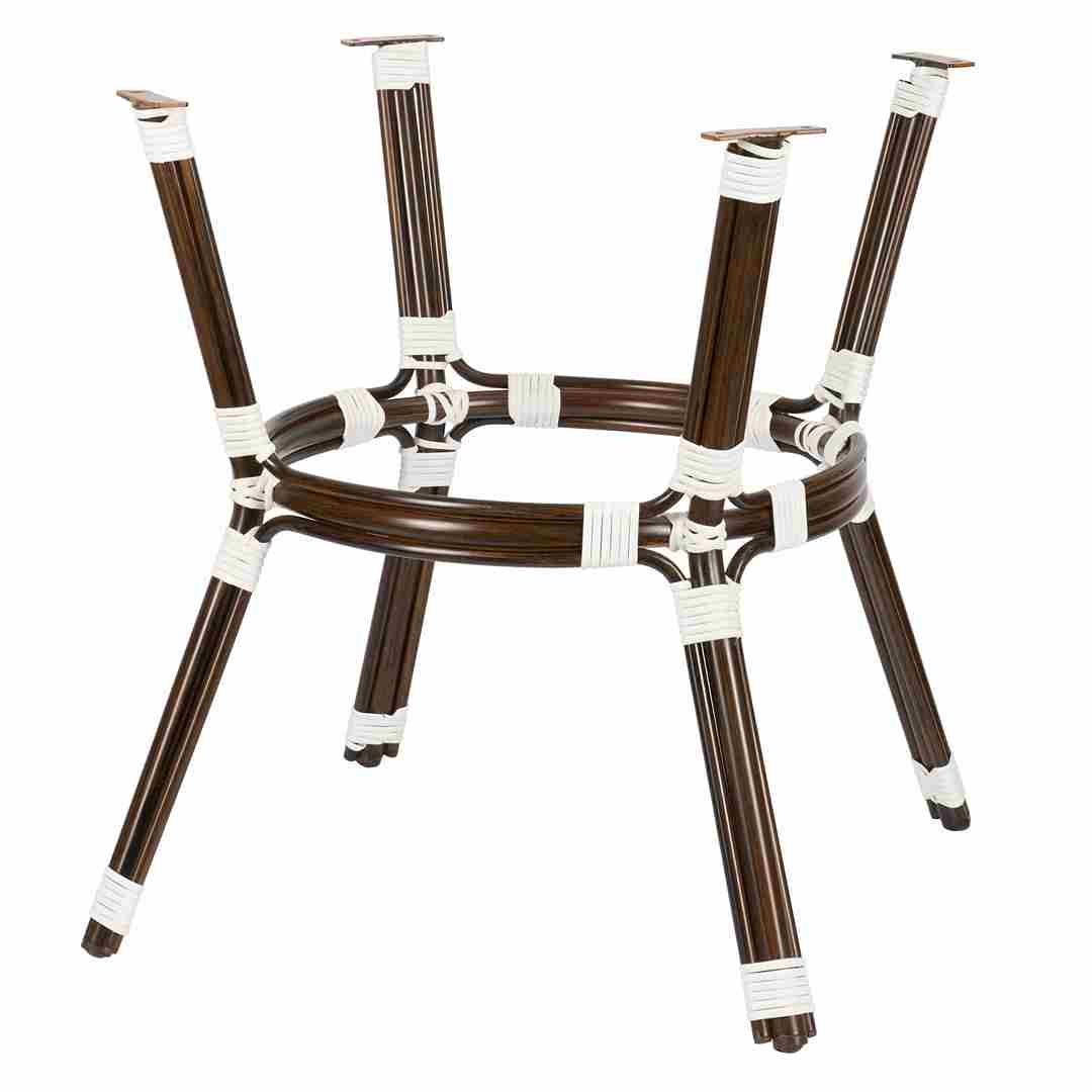 White PE Rattan Outdoor Bistro Table 48x36 Glass Top – Ideal for Patio & Outdoor Dining, Image 8