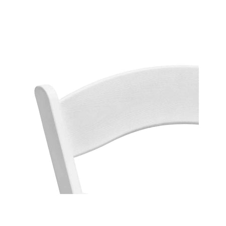 White Woodgrain Resin Folding Chair — Padded Vinyl Seat, Stackable, 850 lb Capacity | Ideal for Patio & Events, Image 3