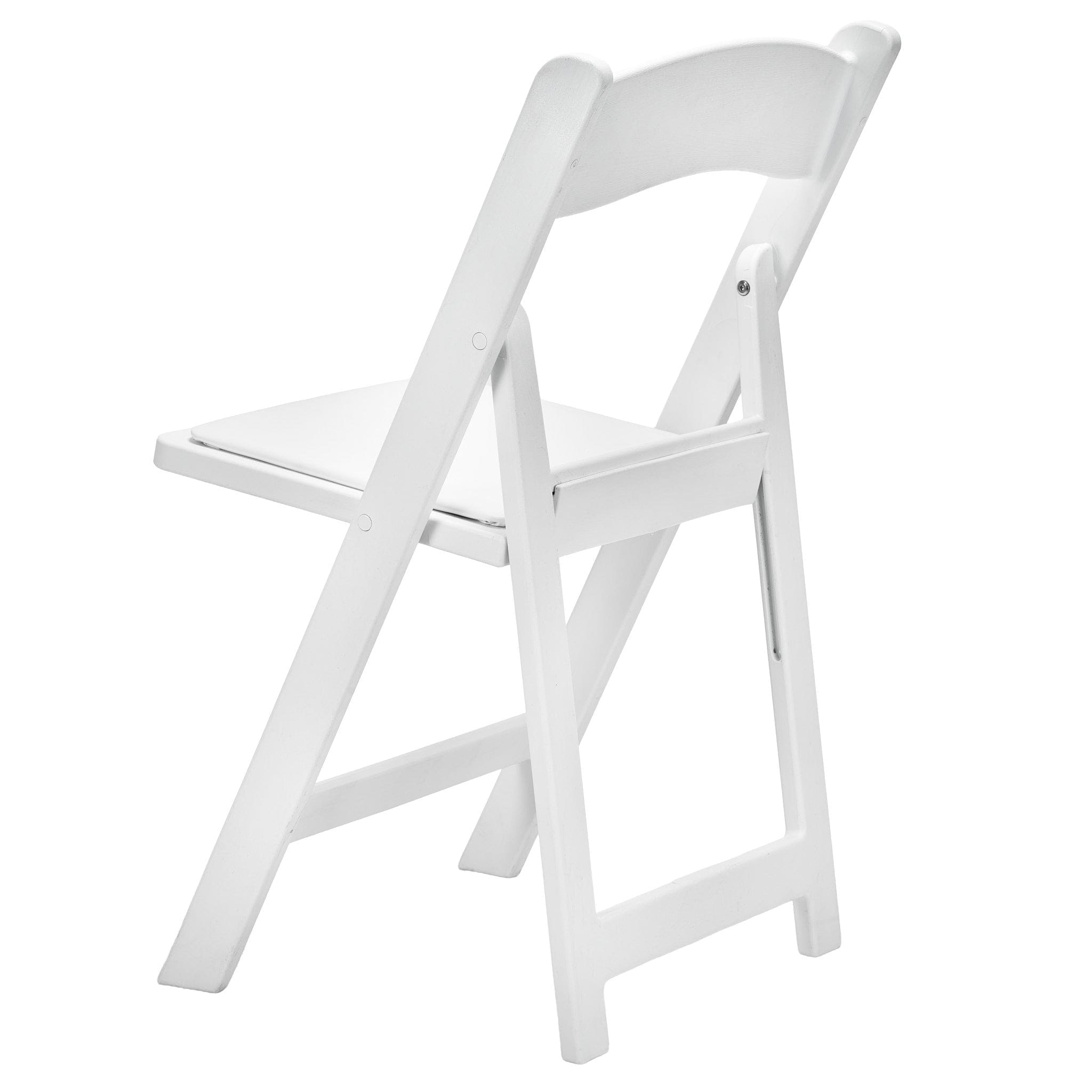White Woodgrain Resin Folding Chair — Padded Vinyl Seat, Stackable, 850 lb Capacity | Ideal for Patio & Events, Image 7
