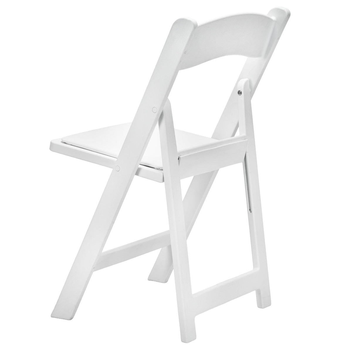 White Woodgrain Resin Folding Chair — Padded Vinyl Seat, Stackable, 850 lb Capacity | Ideal for Patio & Events, Image 7
