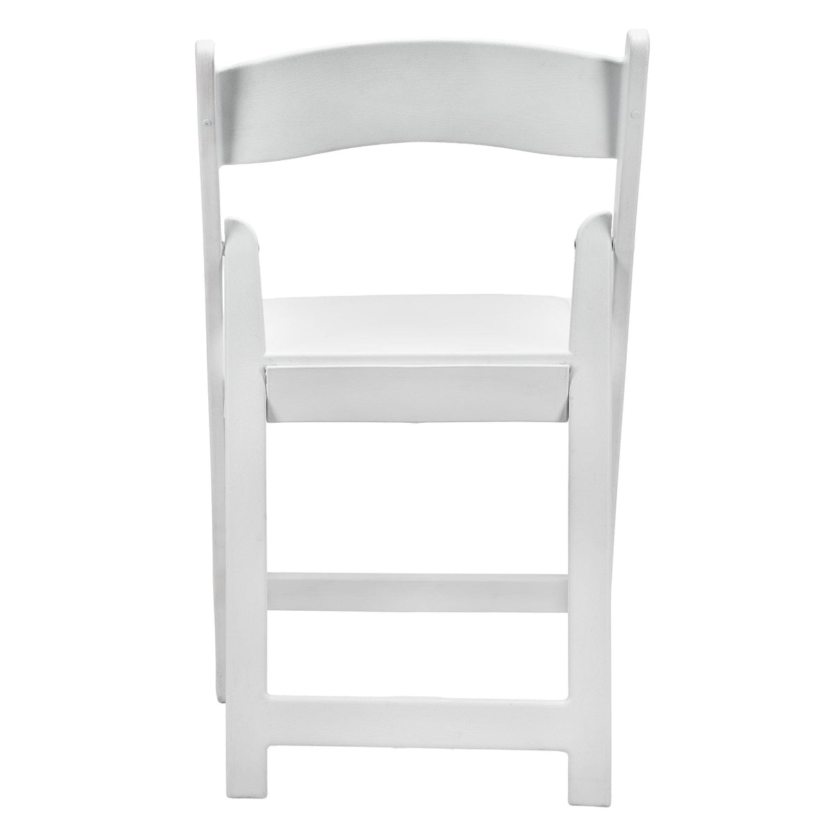 White Woodgrain Resin Folding Chair — Padded Vinyl Seat, Stackable, 850 lb Capacity | Ideal for Patio & Events, Image 8