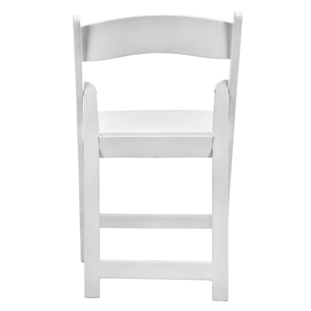 White Woodgrain Resin Folding Chair — Padded Vinyl Seat, Stackable, 850 lb Capacity | Ideal for Patio & Events, Image 8