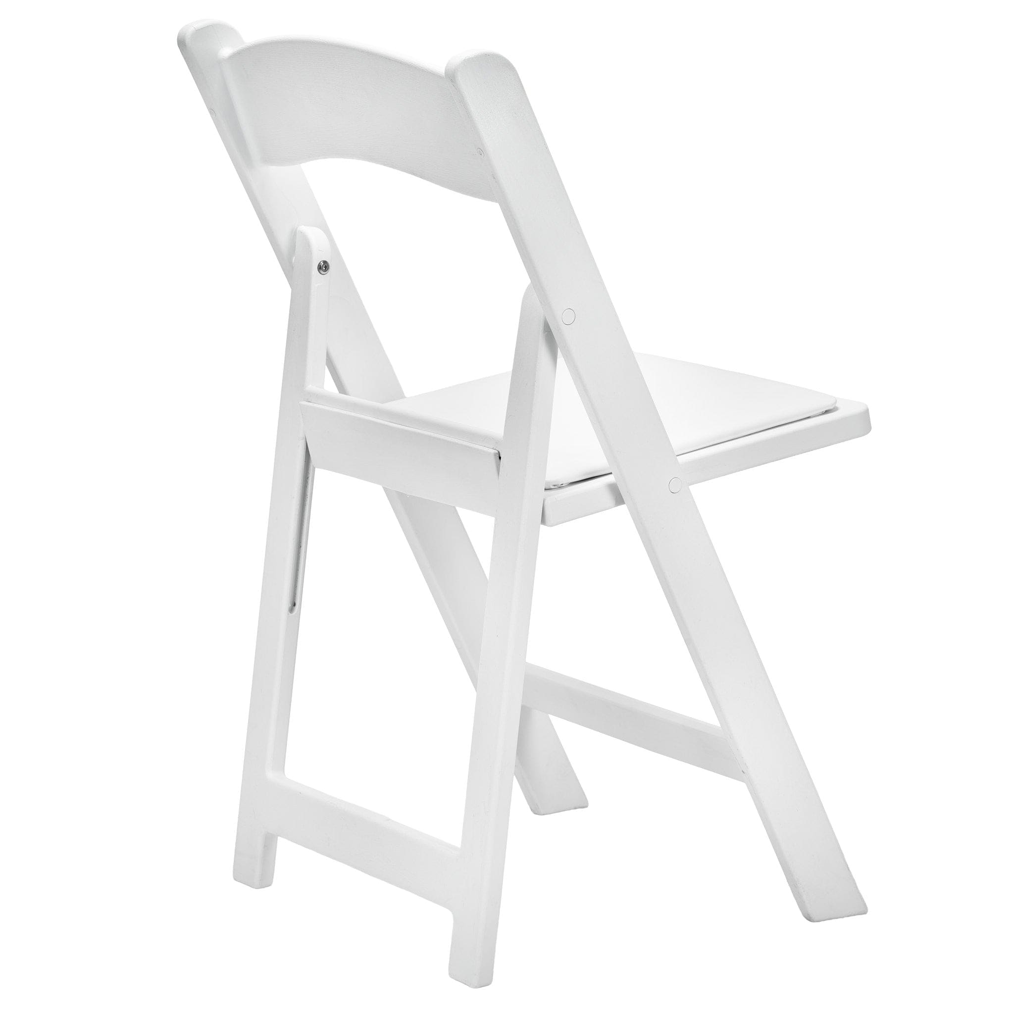 White Woodgrain Resin Folding Chair — Padded Vinyl Seat, Stackable, 850 lb Capacity | Ideal for Patio & Events, Image 9