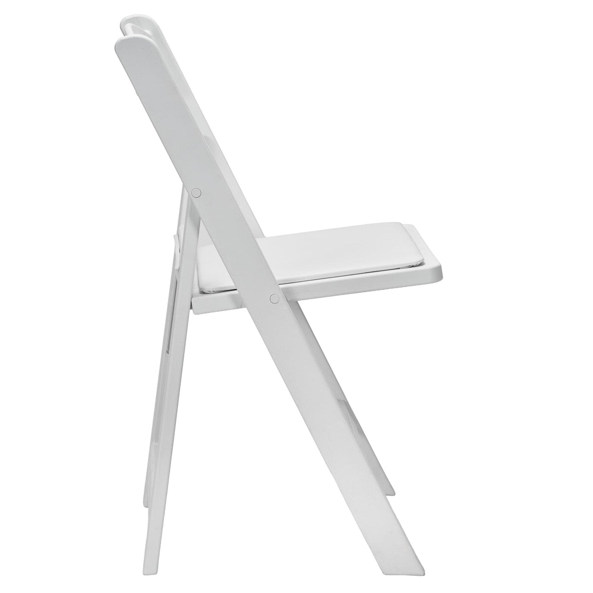 White Woodgrain Resin Folding Chair — Padded Vinyl Seat, Stackable, 850 lb Capacity | Ideal for Patio & Events, Image 10