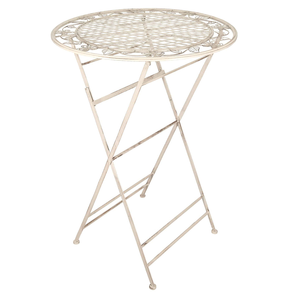 32" Antique White Bistro Cocktail Table — Patio & Outdoor