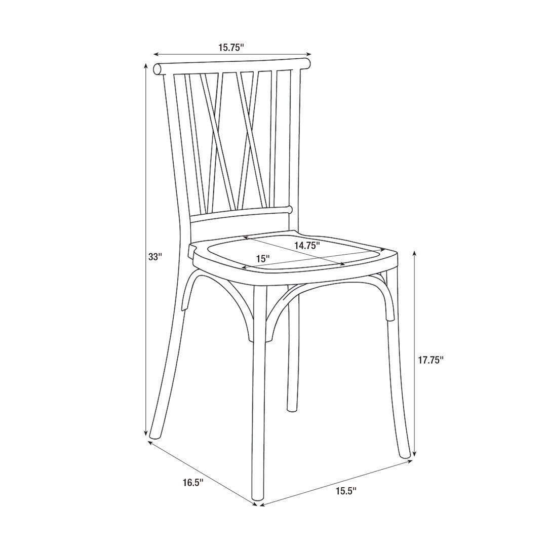 Fruitwood Willow Mono Frame Resin Chair, Image 11