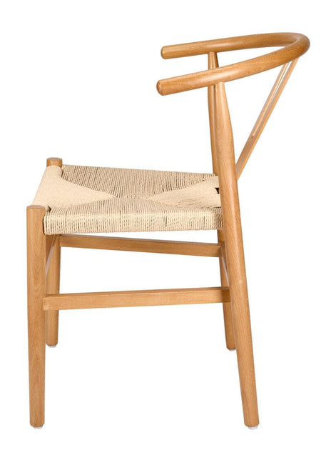 Natural Wood Wishbone Chair with Natural Rope Seat, Image 5