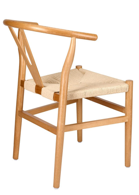 Natural Wood Wishbone Chair with Natural Rope Seat, Image 8