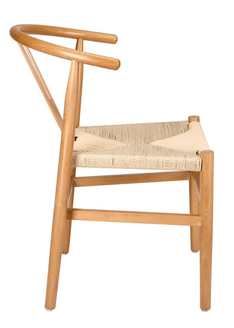 Natural Wood Wishbone Chair with Natural Rope Seat, Image 9