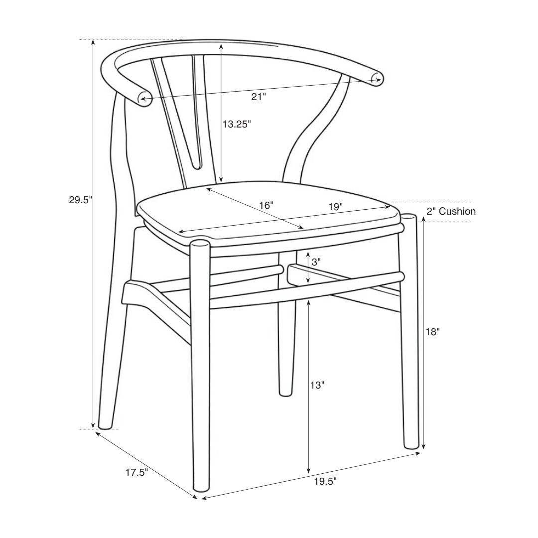Natural Wood Wishbone Chair with Ivory Tweed Fabric Seat, Image 11