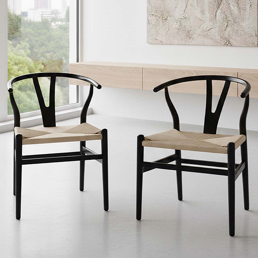 Black with Natural Rope Seat