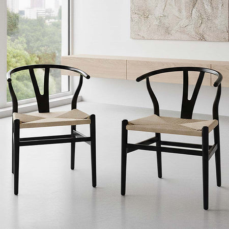 Black with Natural Rope Seat